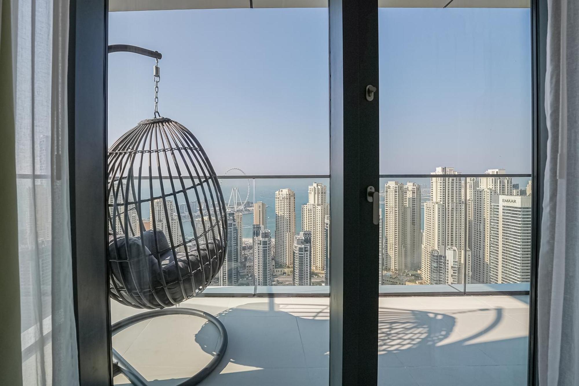 Modern 2Br High Floor Haven In Vida Dubai Marina Lägenhet Exteriör bild